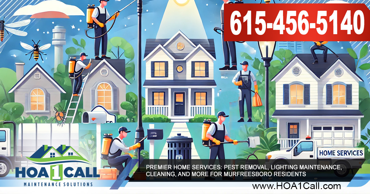 HOA1CALL: Your Go-To for Pest Removal, Lighting Maintenance, Cleaning, and More! | HOA 1 Call | HOA | Maintenance